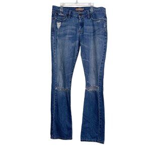 Abercrombie & Fitch Womens 100% Cotton Vintage 5-Pocket Distressed Blue Jeans